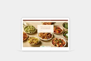 An image of Pasta Evangelists' landing page on a clay device