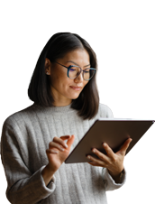 woman with tablet